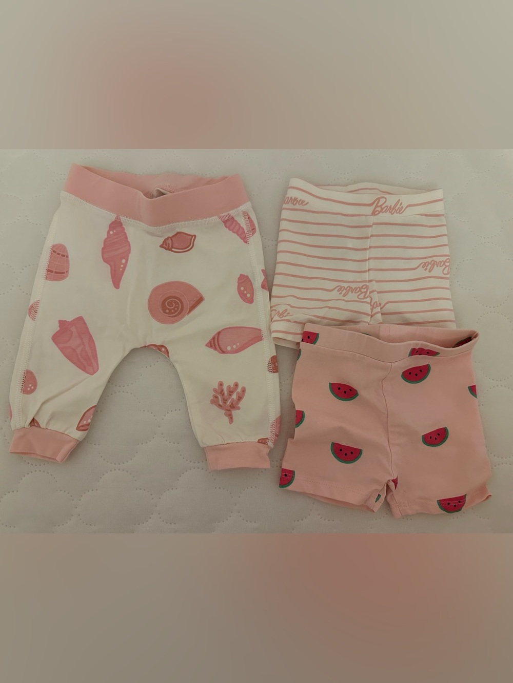 Baby Pink Seashell & Watermelon Leggings Set